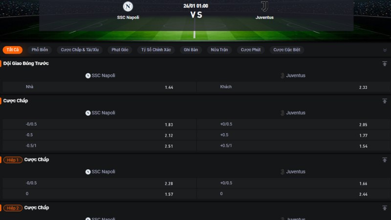 Napoli vs Juventus