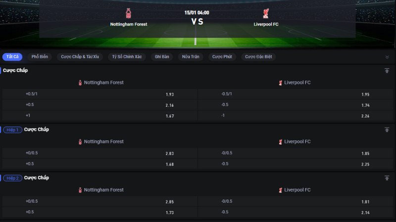 Nottingham vs Liverpool
