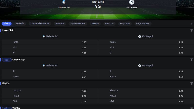 Atalanta vs Napoli