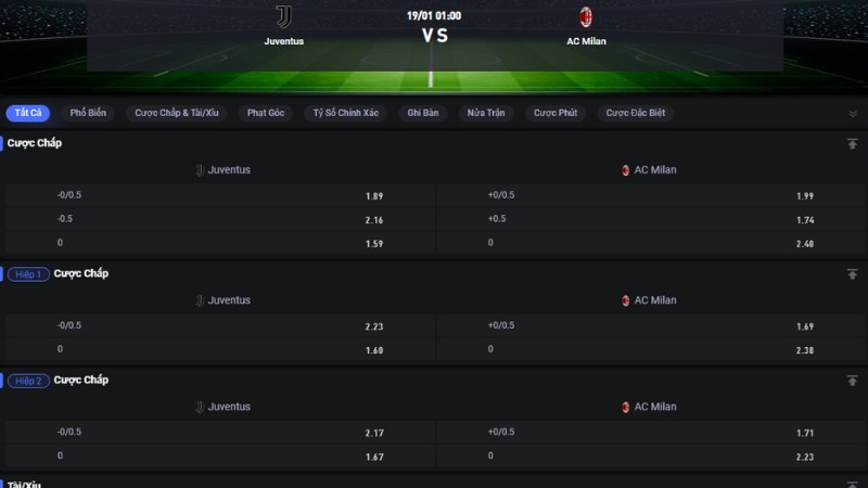 Juventus vs AC Milan