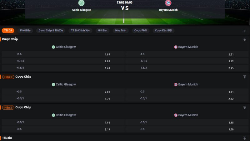 Celtic vs Bayern