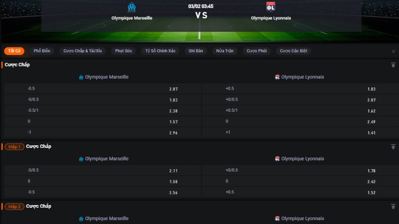 Marseille vs Lyon