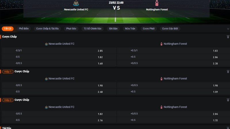 Newcastle vs Nottingham