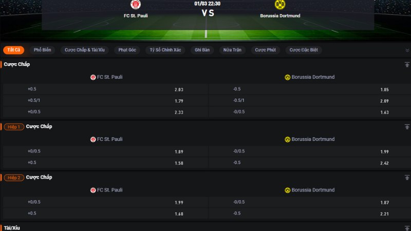 St Pauli vs Dortmund