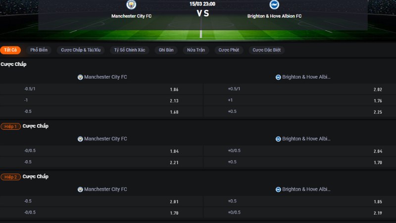 Man City vs Brighton