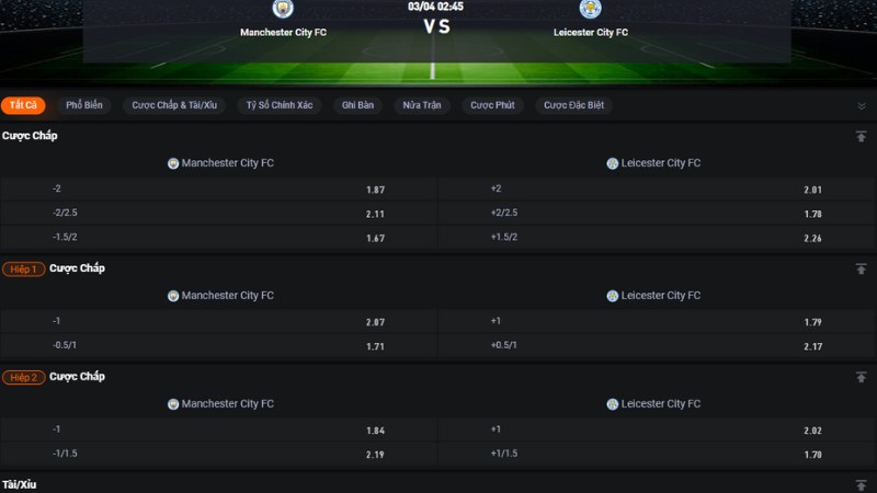 Man City vs Leicester