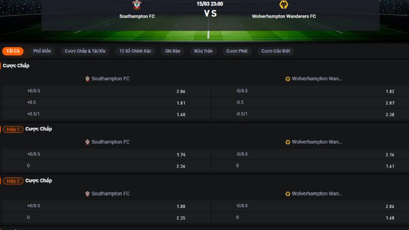 Southampton vs Wolves