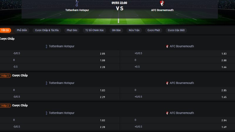 Tottenham vs Bournemouth
