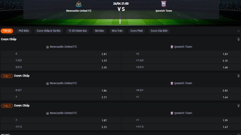 Newcastle vs Ipswich