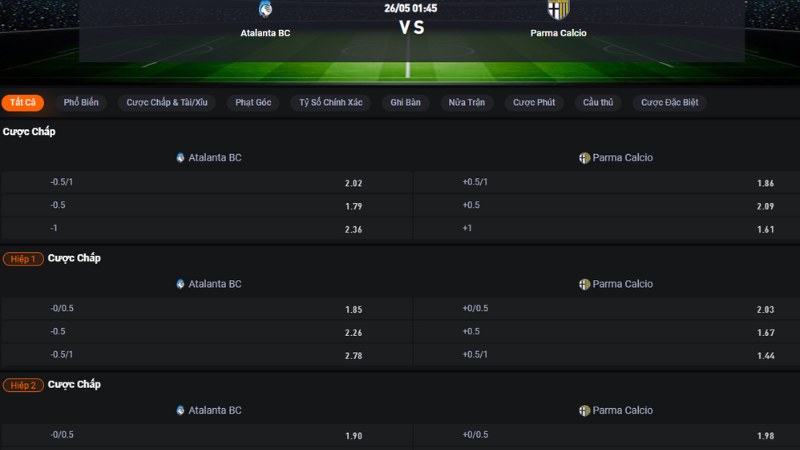Atalanta vs Parma