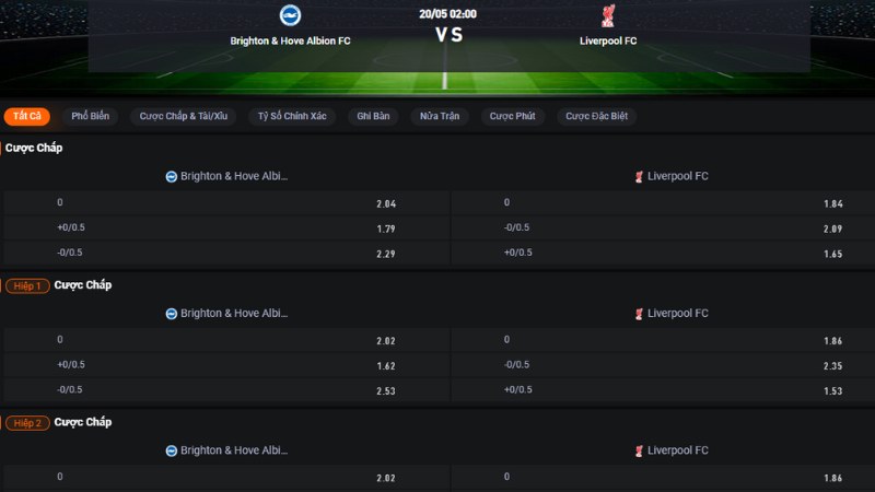 Brighton vs Liverpool