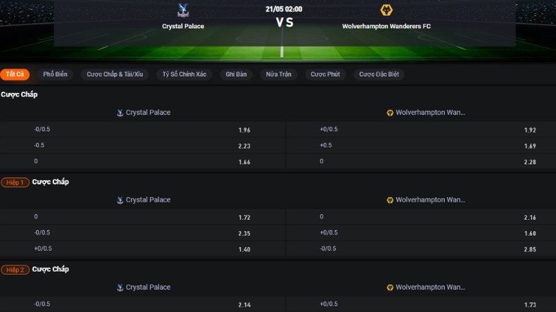 Crystal Palace vs Wolves