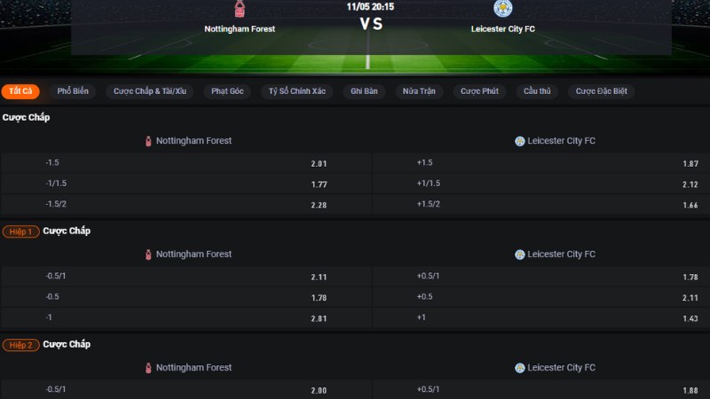 Nottingham vs Leicester