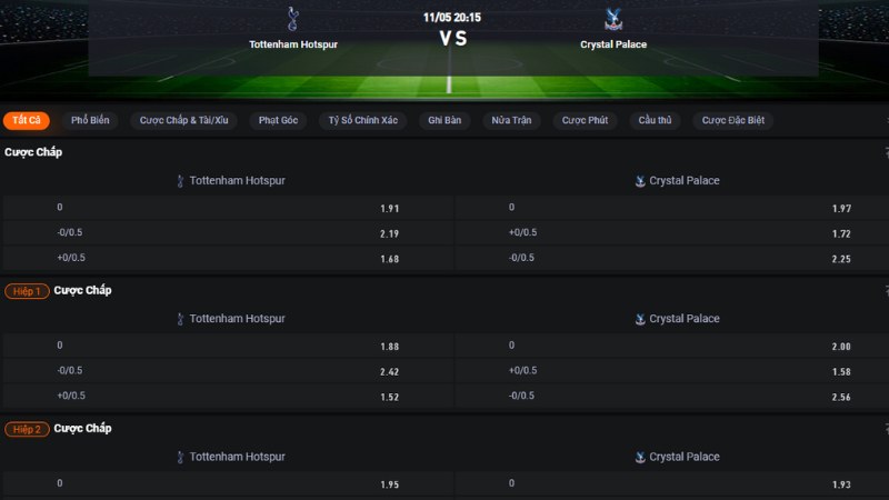 Tottenham vs Crystal Palace
