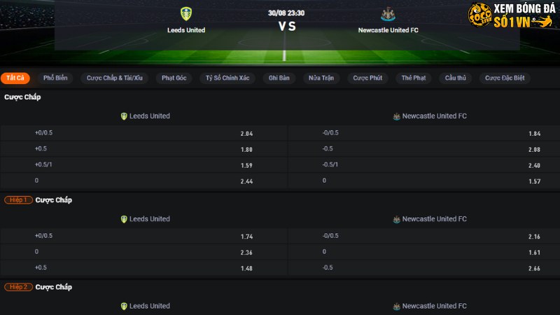 Leeds vs Newcastle
