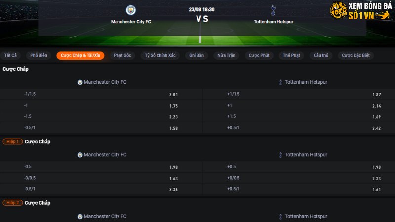 Man City vs Tottenham