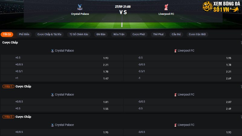 Crystal Palace vs Liverpool