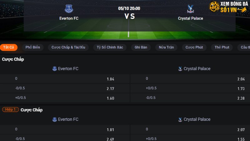 Everton vs Crystal Palace