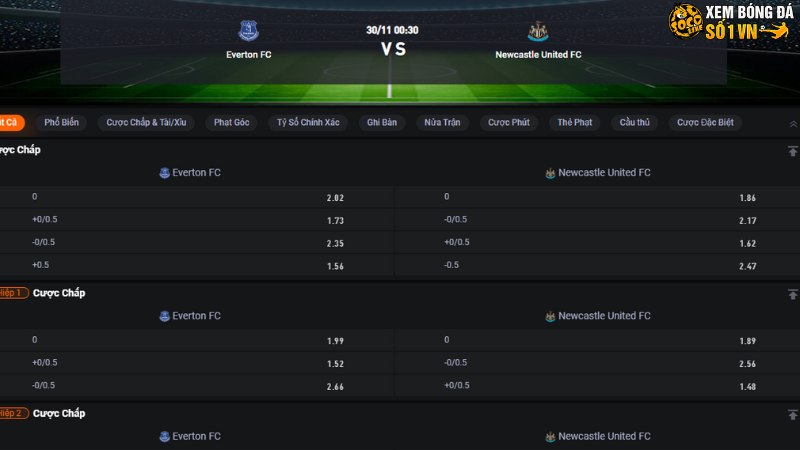 Everton vs Newcastle