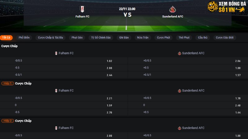 Fulham vs Sunderland