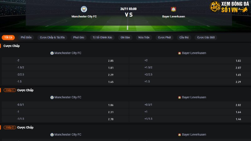 Man City vs Leverkusen