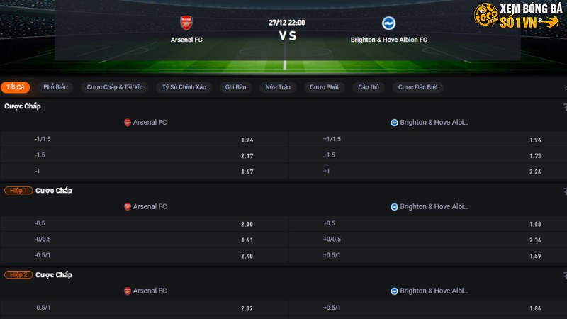 Arsenal vs Brighton