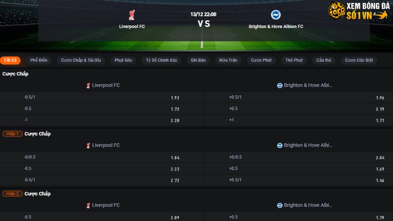 Liverpool vs Brighton