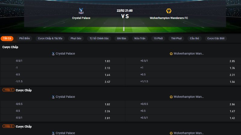 Crystal Palace vs Wolves
