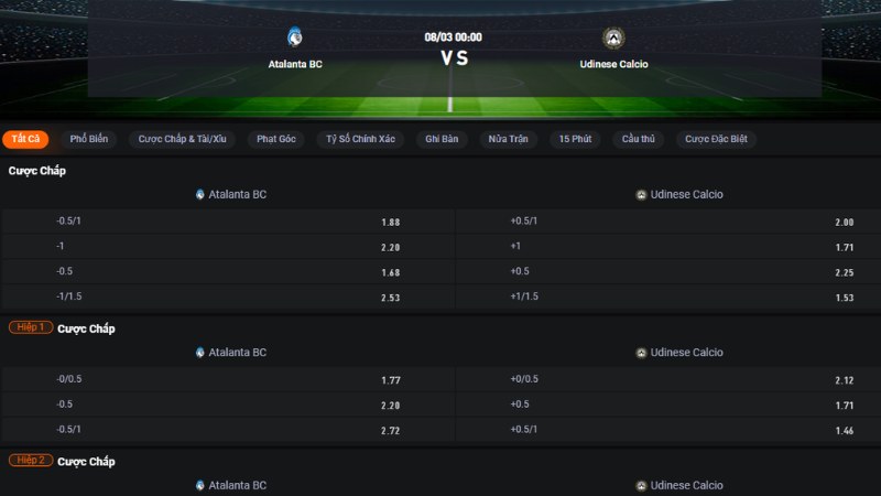 Atalanta vs Udinese