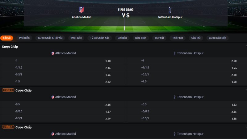 Atletico Madrid vs Tottenham