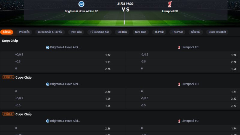 Brighton vs Liverpool