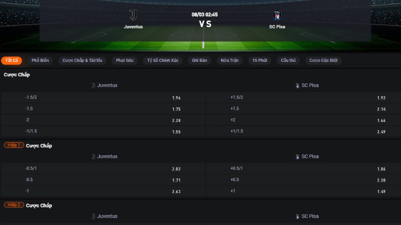 Juventus vs Pisa
